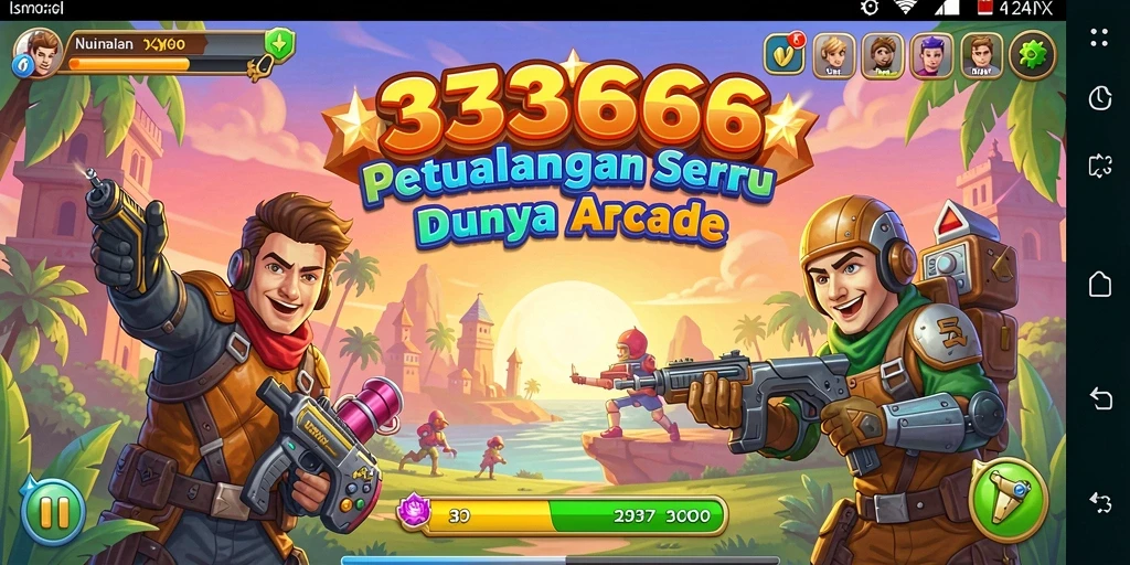 Tangkapan layar menunjukkan aksi seru dari gameplay Arcade di 333666.