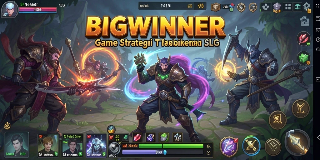 Screenshot BIGWINNER menunjukkan pertempuran seru dan pembangunan strategi.