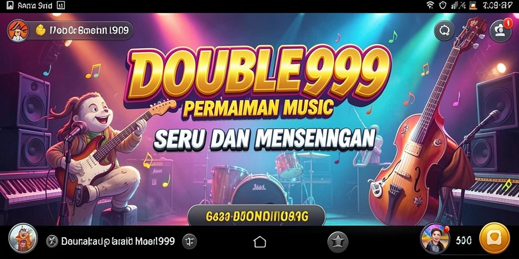 Tampilan gameplay dari DOUBLE999 yang menampilkan keseruan bermain musik.