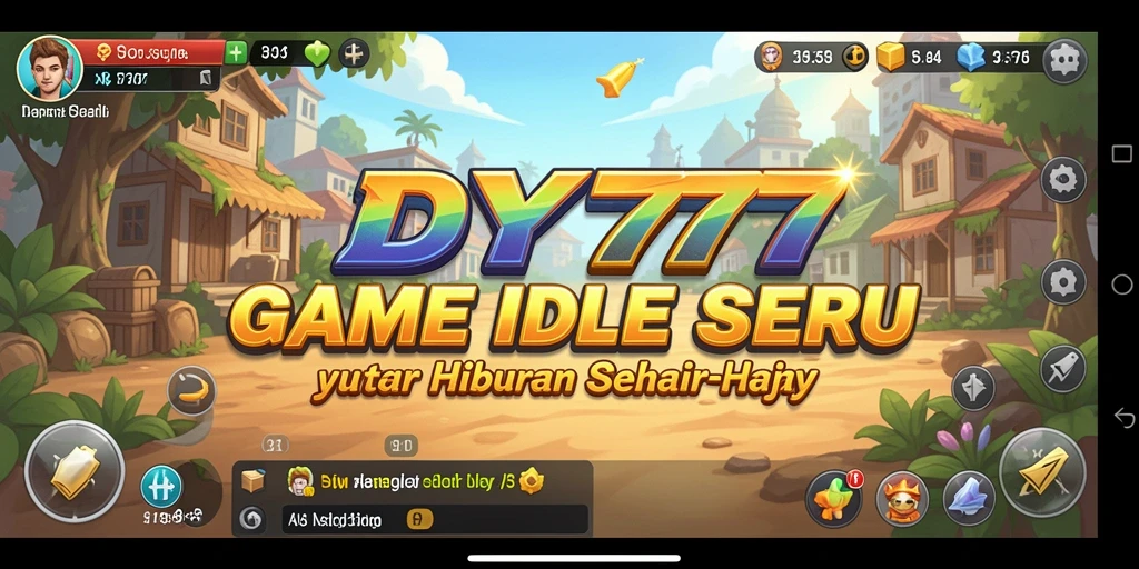 Screenshot menunjukkan karakter utama dalam DY777 yang sedang mengumpulkan sumber daya.