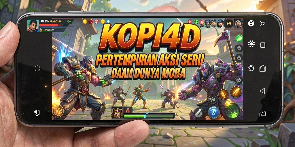 Screenshot gameplay KOPI4D yang menampilkan aksi seru di arena pertempuran MOBA.