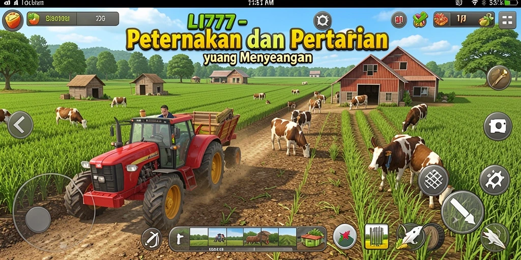 Screenshot L777 menampilkan gameplay seru dalam mengelola pertanian.