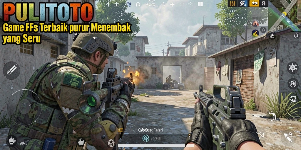 Gameplay seru PULITOTO dengan aksi tembak-menembak yang intens.
