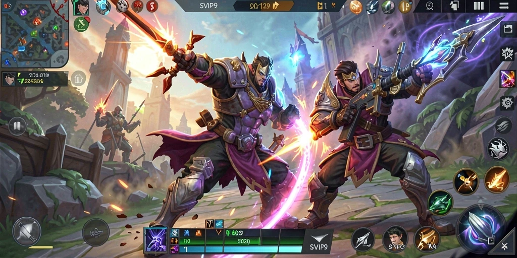 Tampilan gameplay seru dalam permainan MOBA SVIP9.